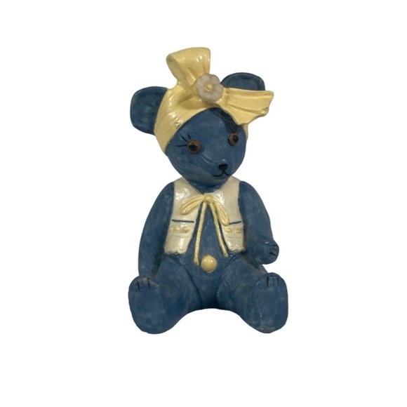 Jan Hagara Other - Jan Hagara Bluebeary Mini Teddy Bear Resin Figurine Toy